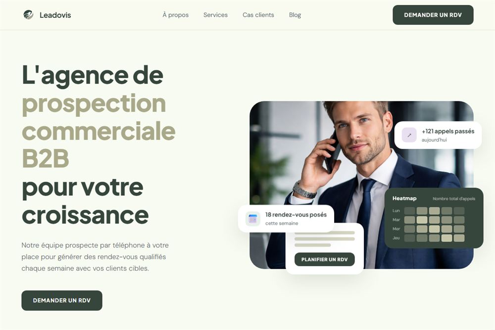 Aperçu du site internet réalisé pour Leadovis